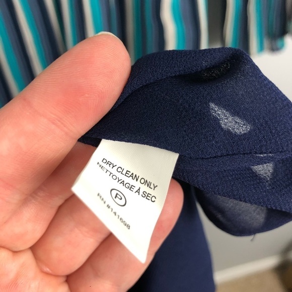 Ramy Brook Printed Hazel Striped Ruffle Long Sleeve Midi Dress Size 0 Blue Party - Picture 6 of 9